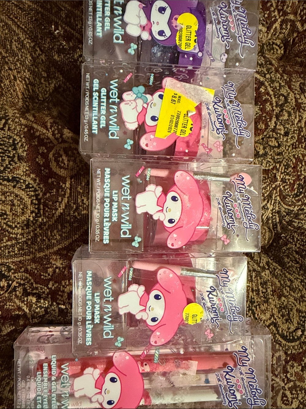 wet n wild My Melody & Kuromi Lip Masks and Glitter Gels - Pink, Purple
